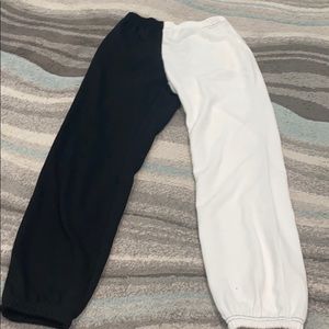Black and white sweatpants